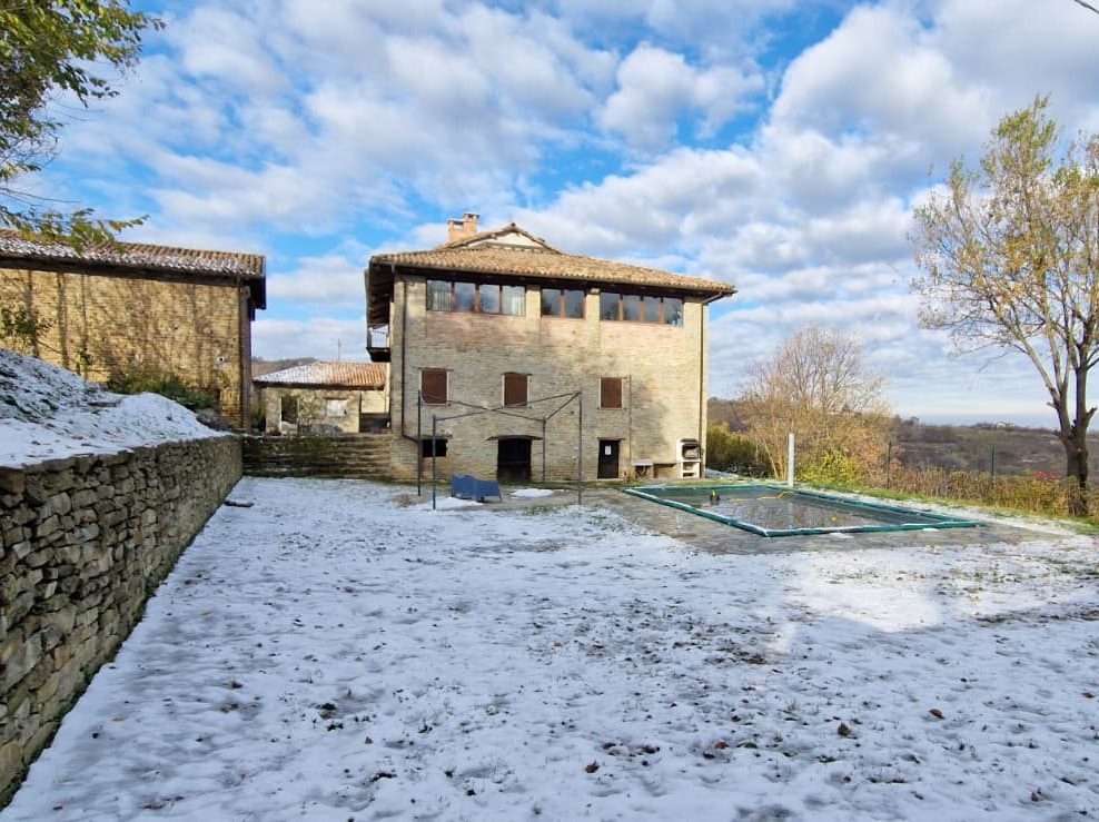 giardino con la neve